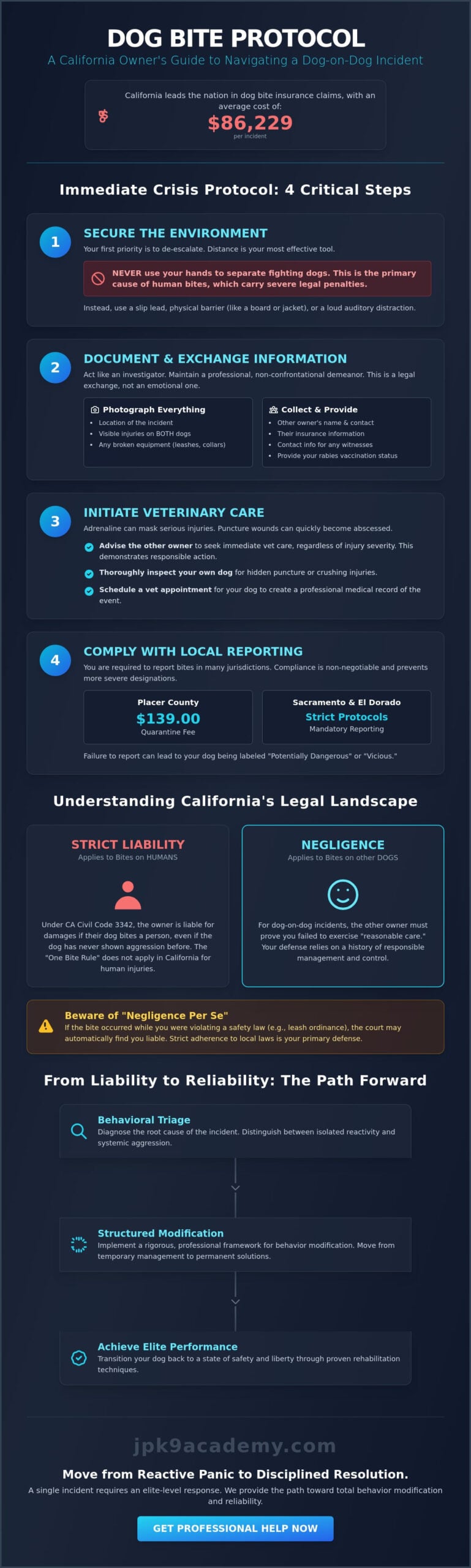What to Do When Your Dog Bites Another Dog in California: The Expert Protocol (2026)